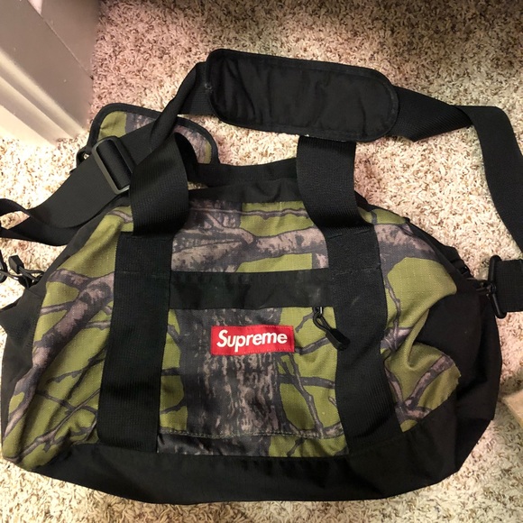 supreme camo duffle bag